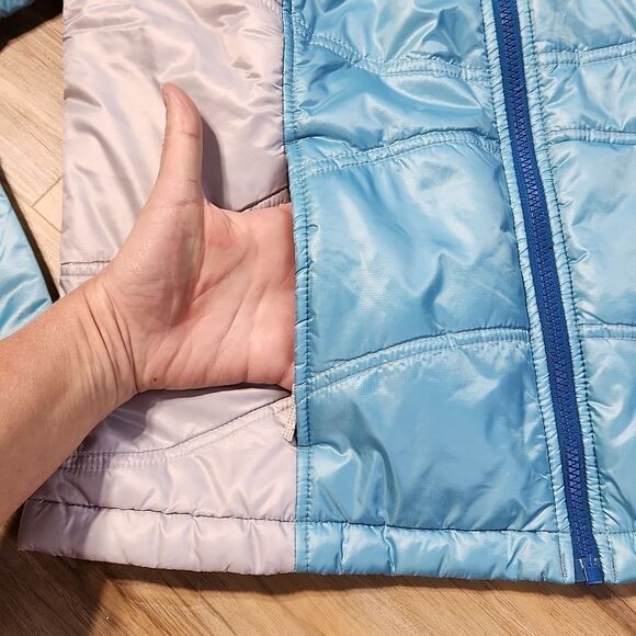 🔸️Lands End Turquoise Lightweight Puffer Jacket Small - Picture 9 of 12
